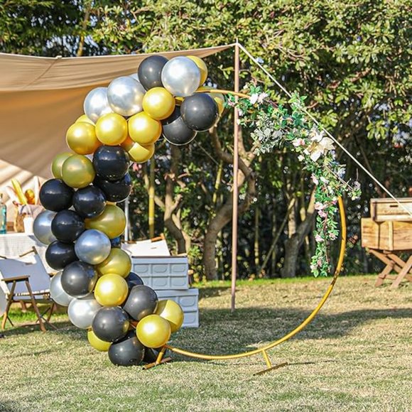 Round Gold Metal Balloon Arch kit, Large Balloon Arch Background Decoration - Picture 1 of 6